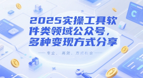 2025实操工具软件类领域公众号,多种变现方式分享-老菜鸟