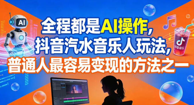 全程都是AI操作，抖音汽水音乐人玩法，普通人最容易变现的方法之一-老菜鸟