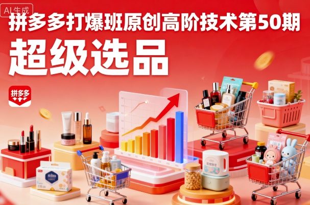 拼多多打爆班原创高阶技术第50期，超级选品-老菜鸟