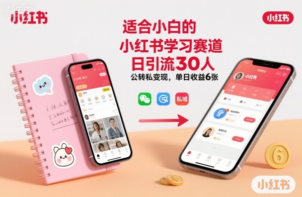 适合小白的小红书学习赛道，日引流30人，公转私变现，单日收益600+-老菜鸟