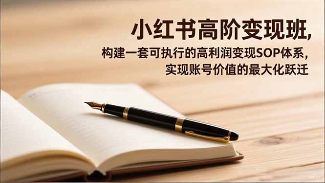小红书高阶变现班，构建一套可执行的高利润变现SOP体系，实现账号价值的最大化跃迁-老菜鸟