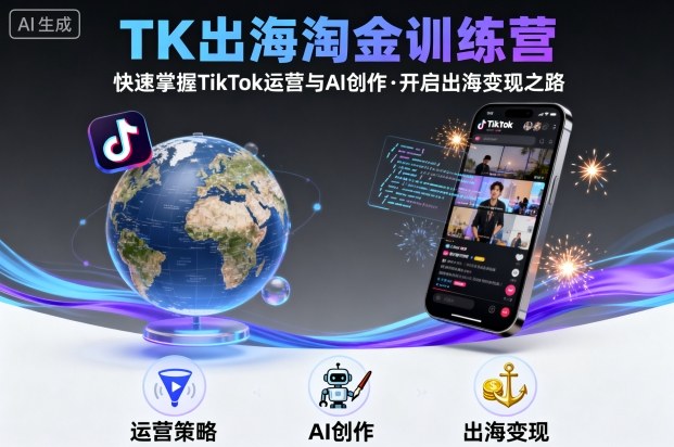 TK出海淘金训练营，助你快速掌握TikTok运营与AI创作，开启出海变现之路-老菜鸟