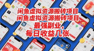 闲鱼虚拟资源搬砖项目，最强副业，每日收益几张-老菜鸟