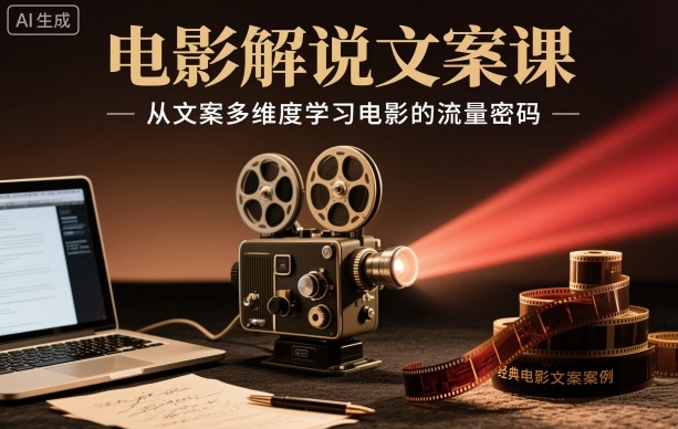 电影解说文案课,从文案多维度学习电影的流量密码-老菜鸟