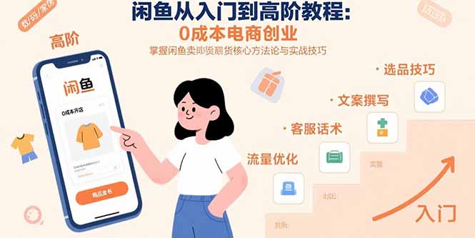 闲鱼从入门到高阶教程：0成本电商创业，掌握闲鱼卖货核心方法论与实战技巧-老菜鸟