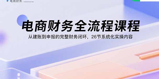 电商财务全流程课程：从建账到申报的完整财务闭环，26节系统化实操内容-老菜鸟