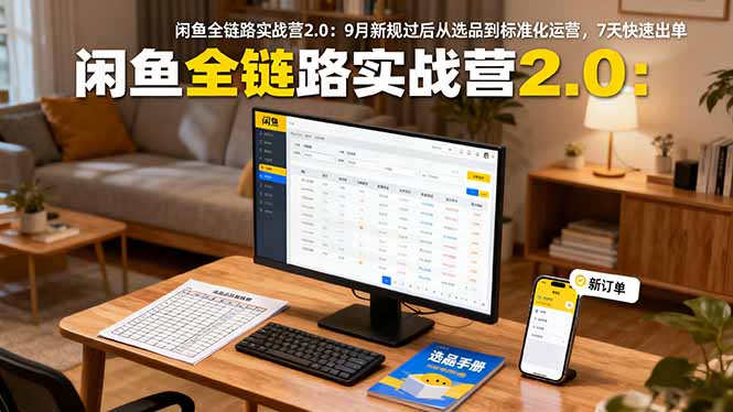 闲鱼全链路实战营2.0：9月新规过后从选品到标准化运营，7天快速出单-老菜鸟