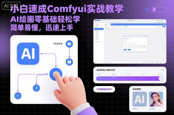 小白速成Comfyui实战教学,AI绘画零基础轻松学,简单易懂,迅速上手-老菜鸟