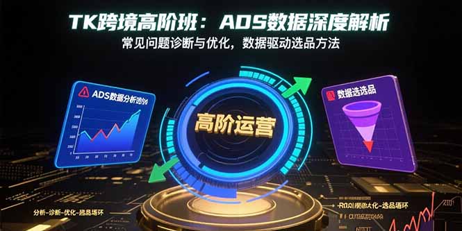 TK跨境高阶班：ADS数据深度解析，常见问题诊断与优化，数据驱动选品方法-老菜鸟
