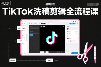 TikTok洗稿剪辑全流程课，PR洗稿剪辑全流程，TK洗稿运营课-老菜鸟