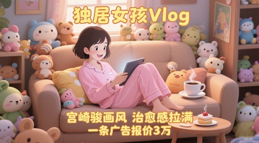 单个账号涨粉71W!用AI制作独居女孩Vlog,宫崎骏画风,治愈感拉满,一条广告报价3W-老菜鸟