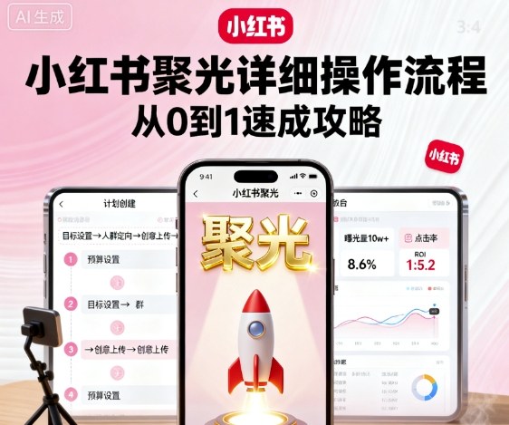 小红书聚光详细操作流程，小红书聚光从0到1速成攻略-老菜鸟