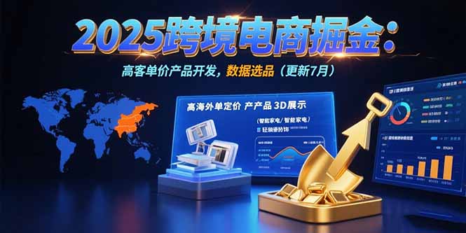 2025跨境电商掘金：蓝海市场定位，高客单价产品开发，数据选品(更新7月)-老菜鸟