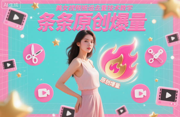 美女视频搬运去重技术教学，条条原创爆量-老菜鸟