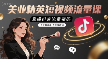 美业精英短视频流量课，掌握抖音流量密码，天天有询单，条条有转化-老菜鸟