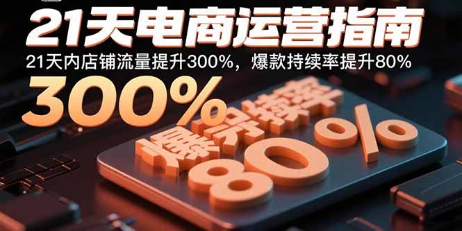 21天电商运营指南：21天内店铺流量提升300%，爆款持续率提升80%-老菜鸟