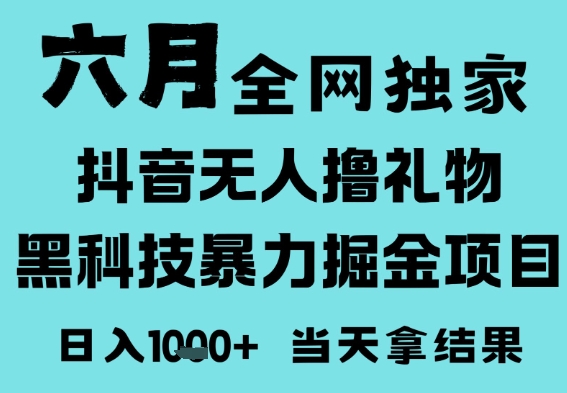 2025年6月高爆抖音无人直播最新撸音浪掘金项目，门槛低小白可做，无脑日入1k，可矩阵放大-老菜鸟