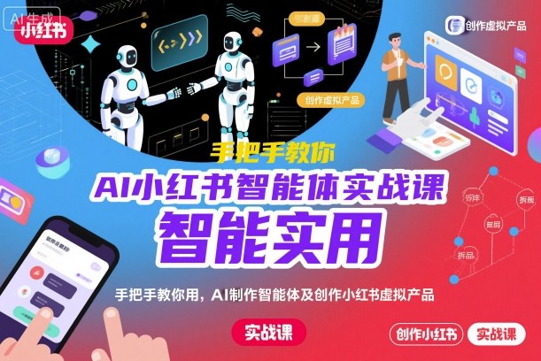 AI小红书智能体实战课，手把手教你用AI制作智能体及创作小红书虚拟产品，提效+内容商业化-老菜鸟