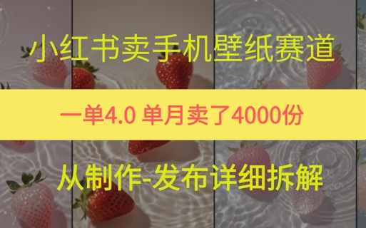 小红薯手机壁纸变现，4块钱一张的图，单月卖了5000份-老菜鸟
