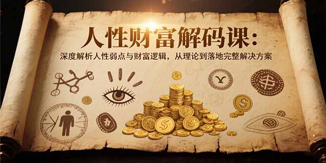 人性财富解码课6.0：深度解析人性弱点与财富逻辑，理论到落地完整解决方案-老菜鸟