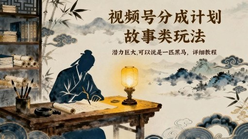 视频号分成计划，故事类玩法，潜力巨大，可以说是一匹黑马，详细教程-老菜鸟