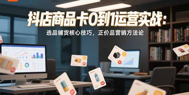 抖店商品卡0到1运营实战：选品铺货核心技巧，正价品营销方法论-老菜鸟
