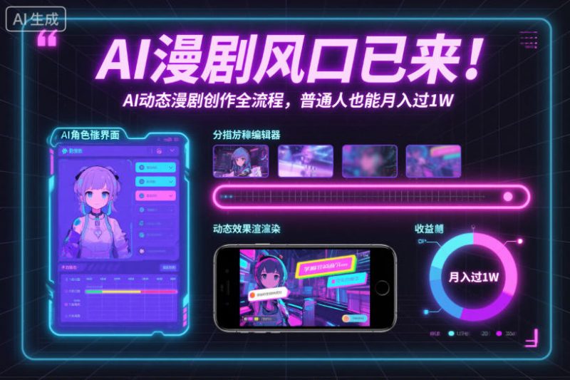 AI漫剧风口已来!AI动态漫剧创作全流程,普通人也能月入过1W-老菜鸟