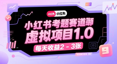 小红书考题赛道虚拟项目1.0，项目操作简单，每天收益200+-老菜鸟