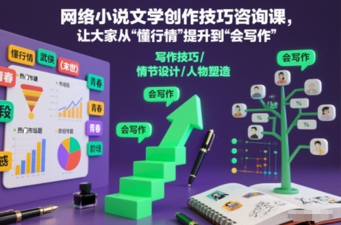 网络小说文学创作技巧咨询课，让大家从“懂行情”提升到”会写作”的高度-老菜鸟