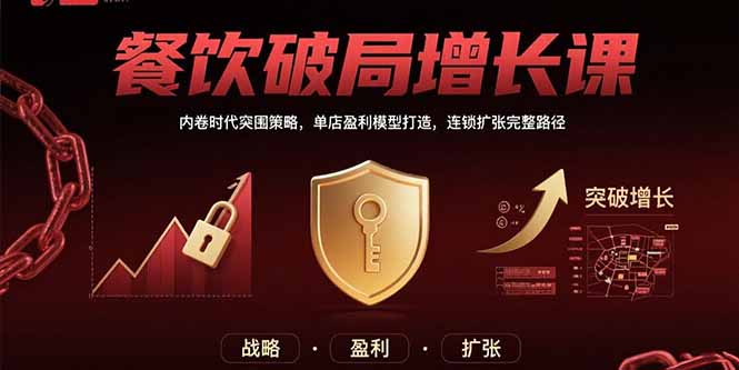 餐饮破局增长课：内卷时代突围策略，单店盈利模型打造，连锁扩张完整路径-老菜鸟