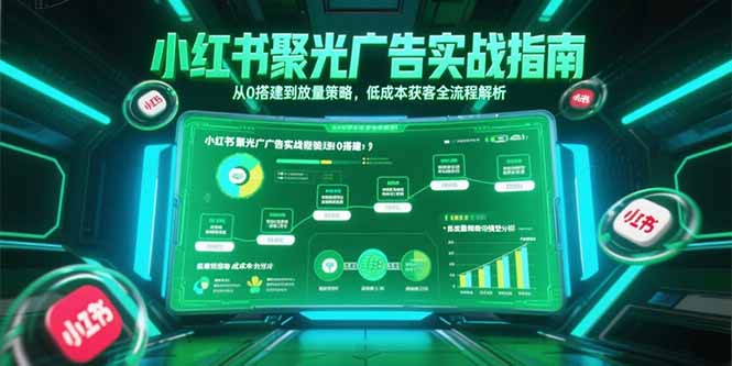 小红书聚光广告实战指南，从0搭建到放量策略，低成本获客全流程解析-老菜鸟