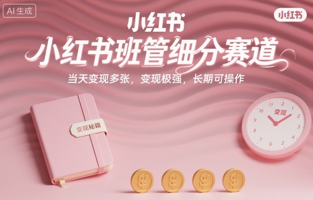 小红书班管细分赛道，当天变现多张，变现极强，长期可操作-老菜鸟