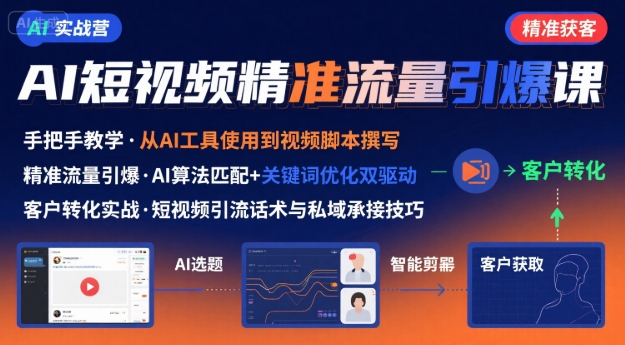 AI+短视频引爆精准客户实战营，手把手教你引爆Ai短视频精准流量-老菜鸟