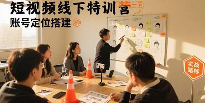短视频线下特训营：账号定位搭建/口播号拍摄剪辑/直播间流量入口/变现实战-老菜鸟