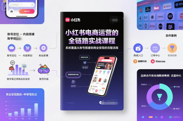 小红书电商运营的全链路实战课程，系统覆盖从账号搭建到商业变现的完整流程-老菜鸟