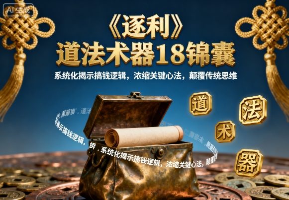 《逐利》道法术器18锦囊，系统化揭示搞钱逻辑，浓缩关键心法，颠覆传统思维-老菜鸟
