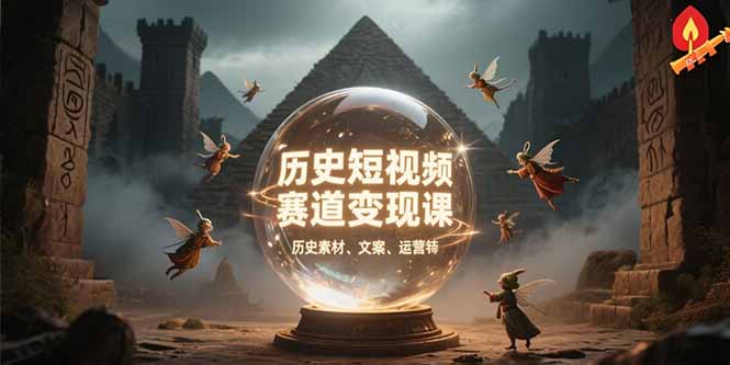 历史短视频赛道变现课，百集素材库应用，文案剪辑技巧，账号运营全案-老菜鸟