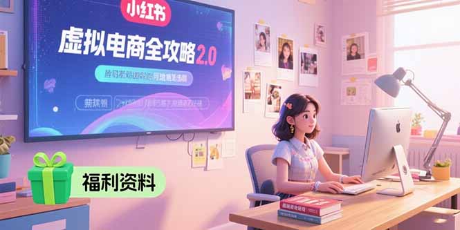 虚拟电商全攻略2.0,开店选品实操流程,账号定位、货源发布、笔记发布技巧-老菜鸟