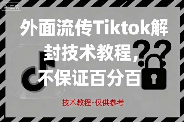 外面流传Tiktok解封技术教程，不保证百分百，具体自测-老菜鸟
