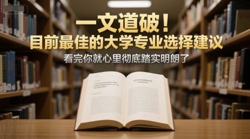 付费文章：一文道破！目前最佳的大学专业选择建议，看完你就心里彻底踏实明朗了-老菜鸟