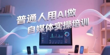 普通人用AI做自媒体实操培训，普通人一个人用ai做自媒体，视频制作、短视频引流、直播带货，轻松入门-老菜鸟