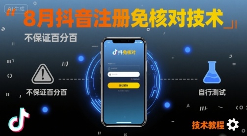 8月抖音注册免核对技术，不保证百分百，自测-老菜鸟