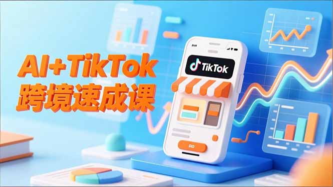 AI+TikTok跨境速成课，智能翻译、店铺定位、流程拆解，7天高效上线运营-老菜鸟