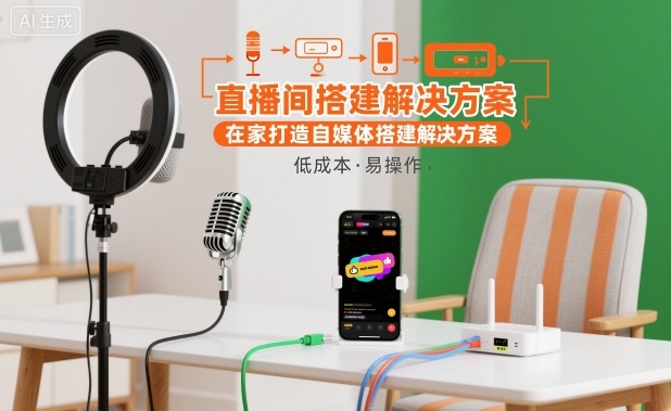 直播间搭建解决方案，在家打造自媒体搭建解决方案-老菜鸟