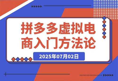 拼多多虚拟电商入门，精准选品方法论，无货源模式起盘技巧-老菜鸟