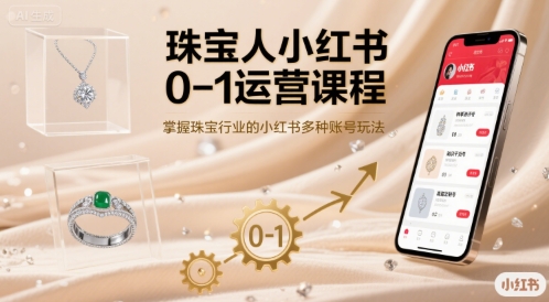 珠宝人小红书0-1运营课程，掌握珠宝行业的小红书多种账号玩法-老菜鸟