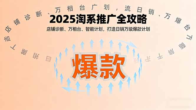 2025淘系推广全攻略，店铺诊断、万相台、智能计划，打造日销万级爆款计划-老菜鸟
