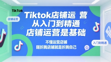 Tiktok店铺运营从入门到精通，店铺运营是基础，不懂运营店铺，瞎折腾店铺就是折腾自己-老菜鸟