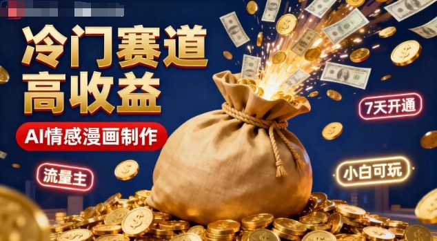 公众号冷门赛道，用AI做情感漫画，7天开通流量主，操作简单，小白可玩-老菜鸟