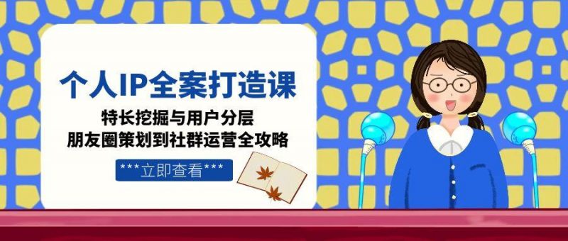 个人IP全案打造课,特长挖掘与用户分层,朋友圈策划到社群运营全攻略-老菜鸟